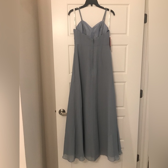 JJ’s House A Line V Neck Floor Length Chiffon Bridesmaid Dress - Picture 2 of 5